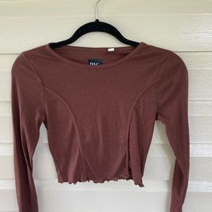 brown long sleeve shirt